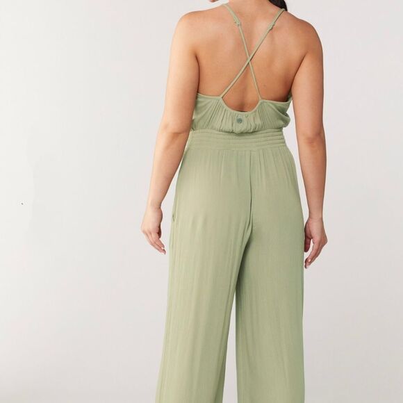 Prana Green Jumpsuit with Relaxed Fit and Spaghetti Straps - Picture 4 of 4
